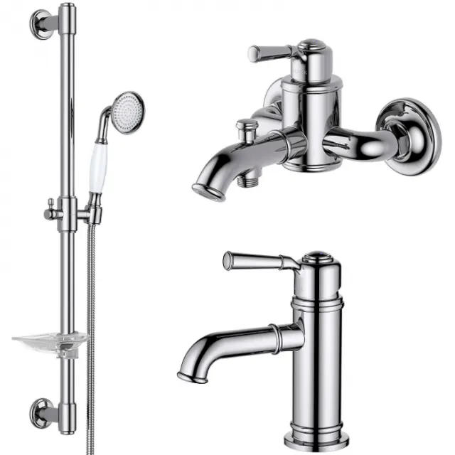 Комплект смесителей AQUATEK Классик AQ1530CR хром (AQ1510CR+AQ1540CR+AQ2020CR)