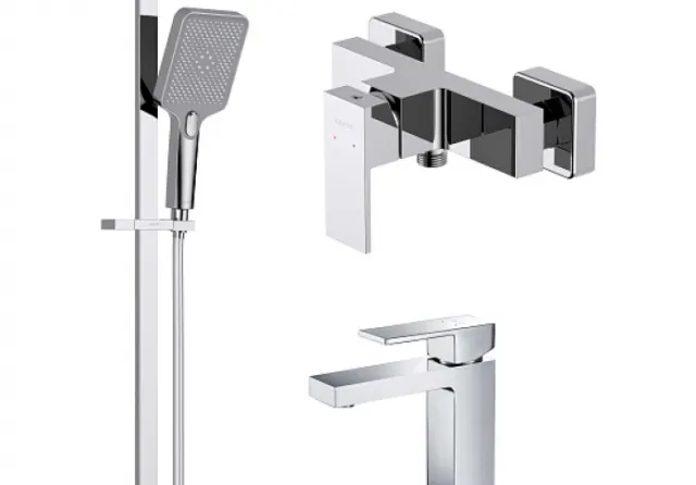 Комплект смесителей AQUATEK Либра AQ1631CR хром (AQ1610CR+AQ1660CR+AQ2019CR)