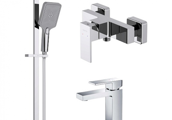 Комплект смесителей AQUATEK Либра AQ1631CR хром (AQ1610CR+AQ1660CR+AQ2019CR)