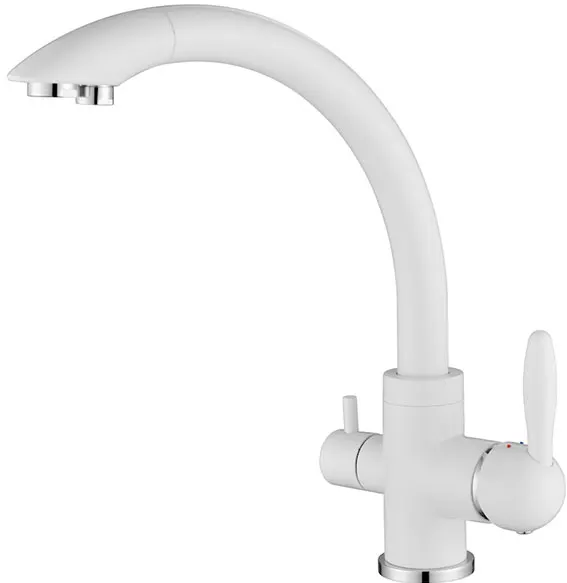 Смеситель для кухни Paulmark ESSEN, белый матовый, Es213001-WH, 