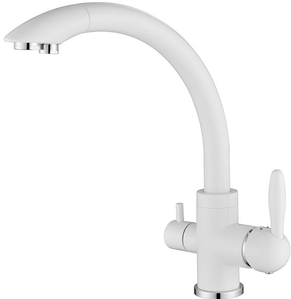 Смеситель для кухни Paulmark ESSEN, белый матовый, Es213001-WH, 
