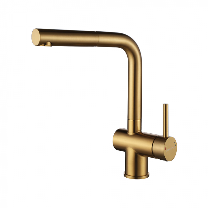 Смеситель для кухни Paulmark DOSSE, брашированное золото, Do214418-BG,