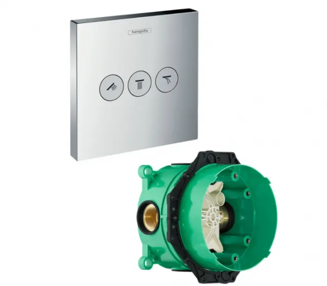 Запорно-переключающий вентиль Hansgrohe Select 15764000S (15764000+01800180) хром