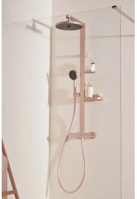 Душевая система с термостатом Ideal Standard ALU+ BD583RO розовый