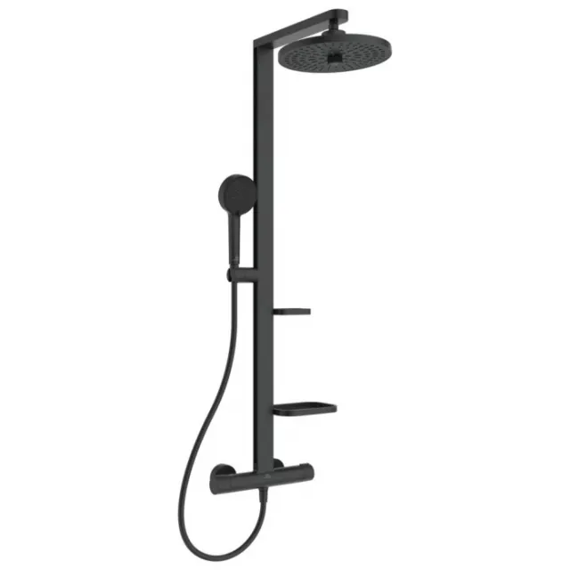 Душевая система с термостатом Ideal Standard ALU+ BD583XG черный матовый