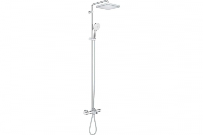 Душевая система с термостатом и изливом GROHE Tempesta System 250 Cube 26691001 хром