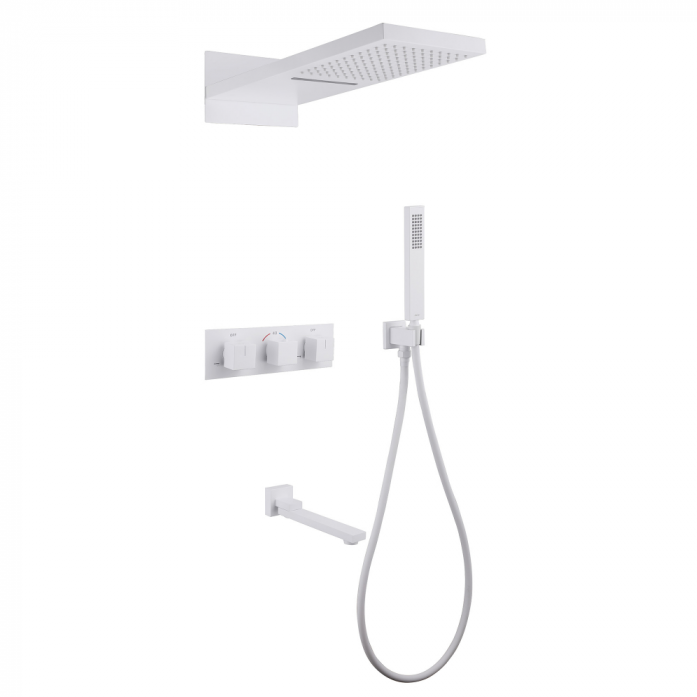 Душевая система Abber Daheim AF8253W белый матовый