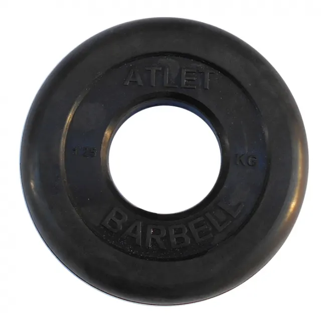 Диск обрезиненный 51мм MB Barbell Диск обрезиненный d 51 мм чёрный 1,25 кг Atlet