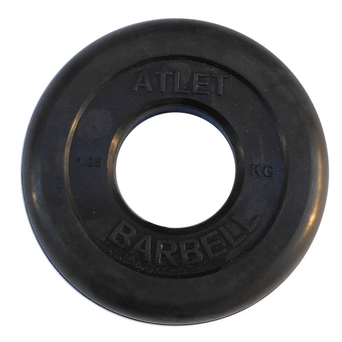 Диск обрезиненный 51мм MB Barbell Диск обрезиненный d 51 мм чёрный 1,25 кг Atlet