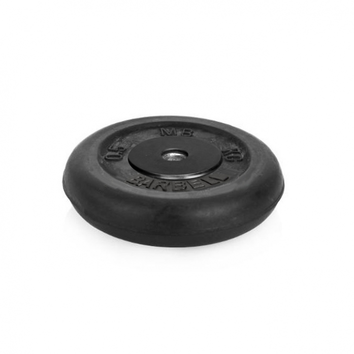 Диск обрезиненный MB Barbell d 26 мм чёрный 0,5 кг