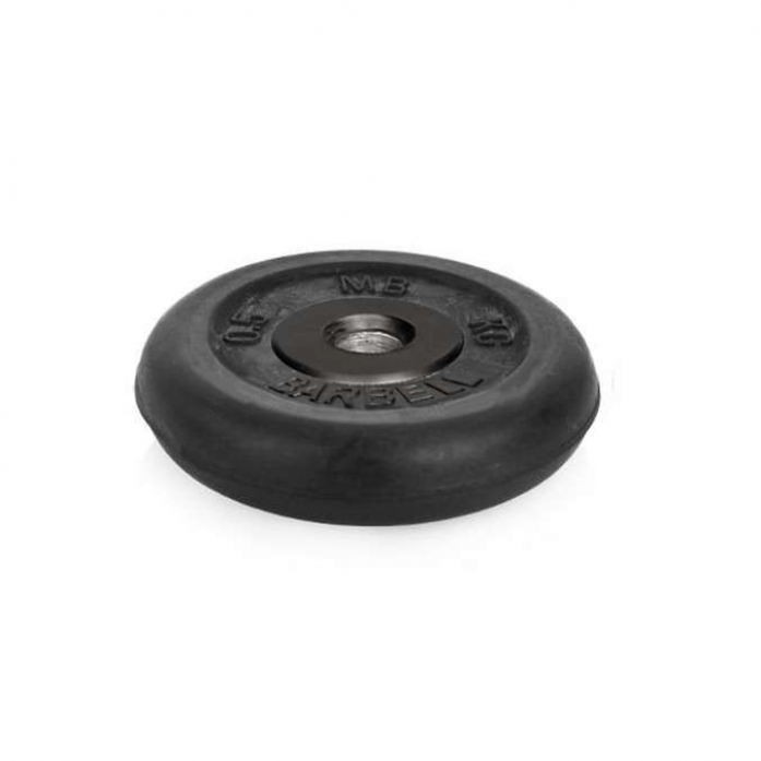 Диск MB Barbell обрезиненный d 31 мм чёрный 0,5 кг