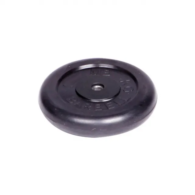 Диск обрезиненный MB Barbell d 26 мм чёрный 1,0 кг