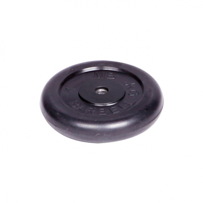 Диск обрезиненный MB Barbell d 26 мм чёрный 1,0 кг