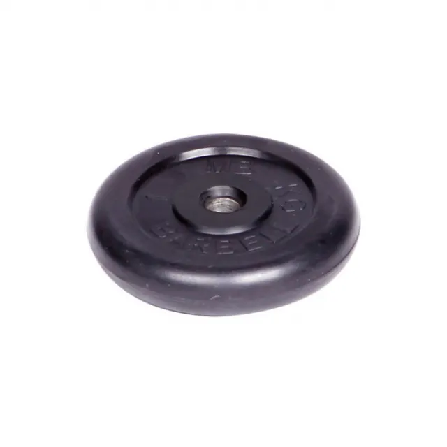 Диск обрезиненный MB Barbell d 31 мм чёрный 1,0 кг