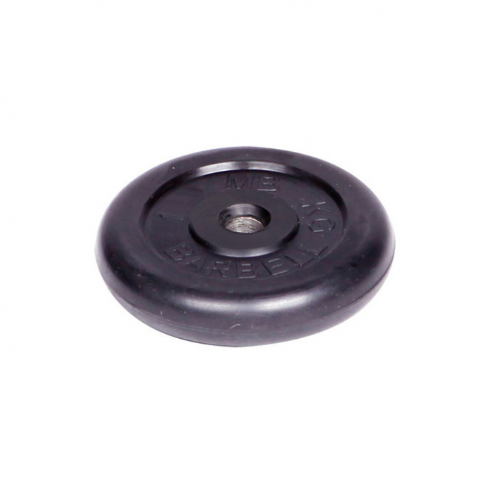 Диск обрезиненный MB Barbell d 31 мм чёрный 1,0 кг