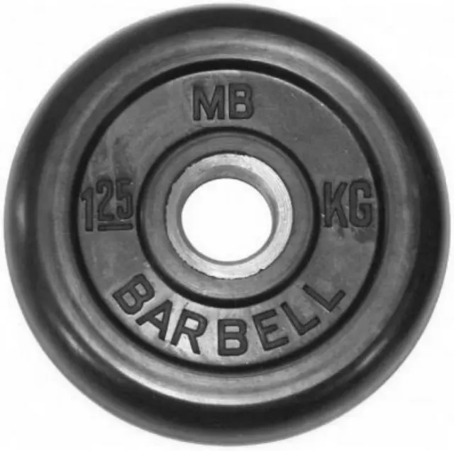 Диск обрезиненный MB Barbell d 51 мм чёрный 1,25 кг