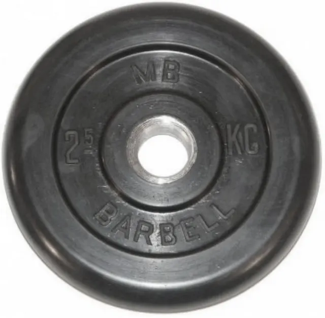 Диск обрезиненный MB Barbell d 31 мм чёрный 2,5 кг