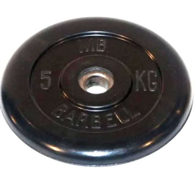 Диск обрезиненный MB Barbell d 26 мм чёрный 5,0 кг