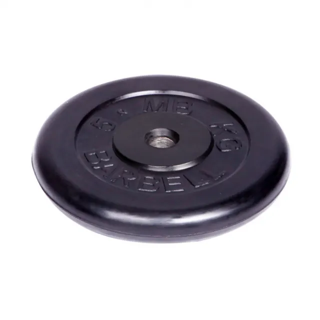 Диск обрезиненный MB Barbell d 31 мм чёрный 5,0 кг