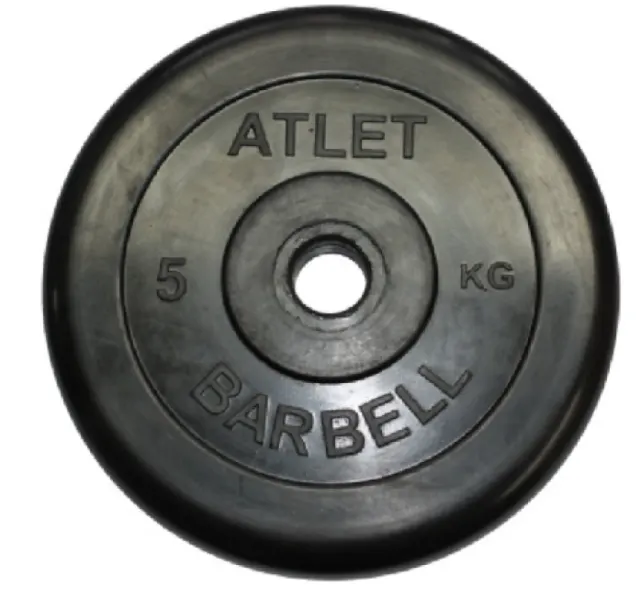 Диск обрезиненный MB Barbell d 51 мм чёрный 5,0 кг