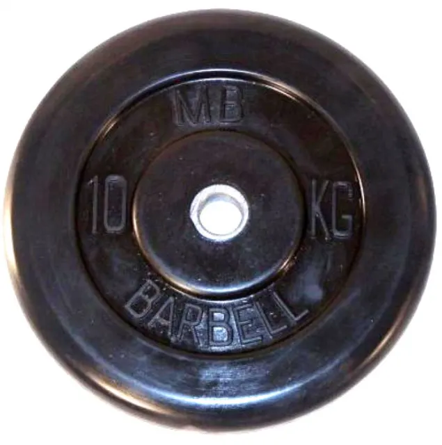 Диск обрезиненный MB Barbell 26 мм 10 кг черный