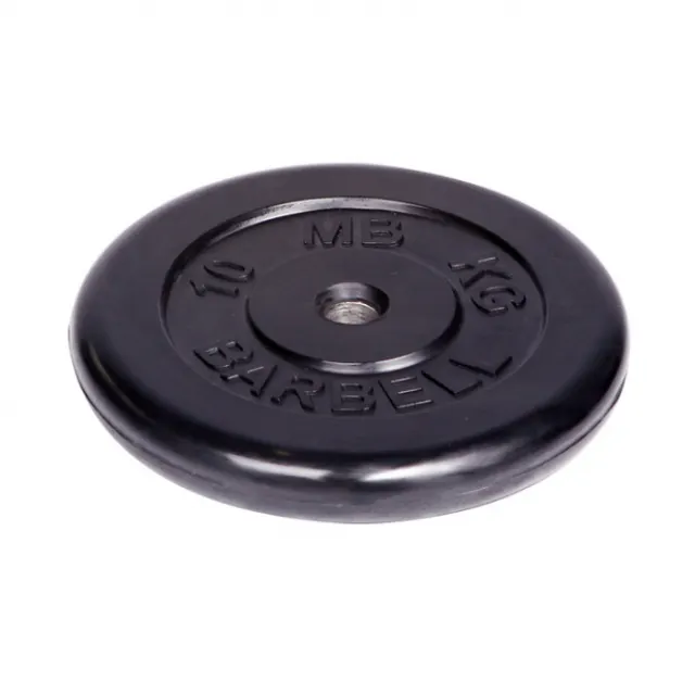 Диск обрезиненный MB Barbell 31 мм 10 кг чёрный