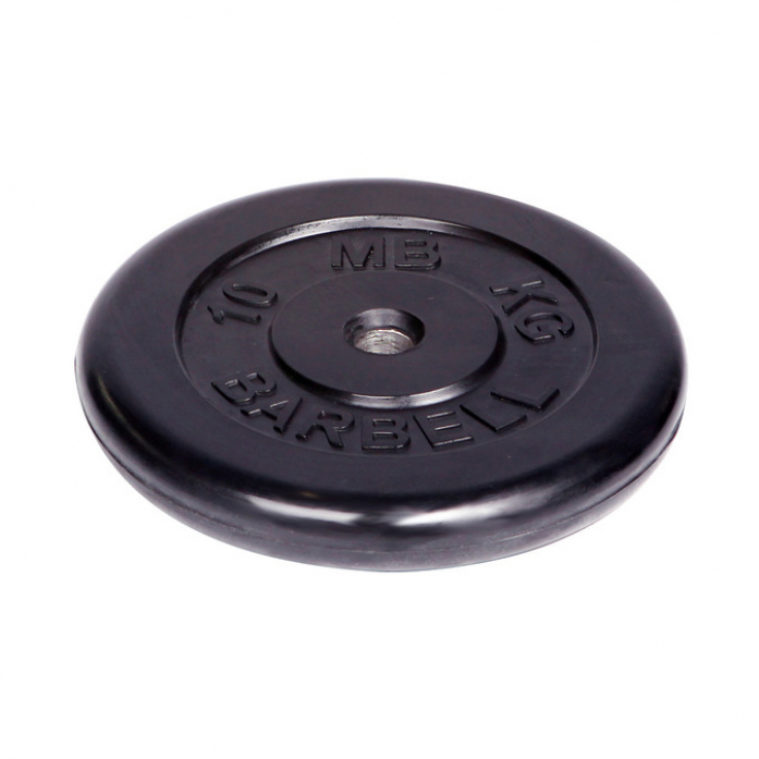 Диск обрезиненный MB Barbell 31 мм 10 кг чёрный