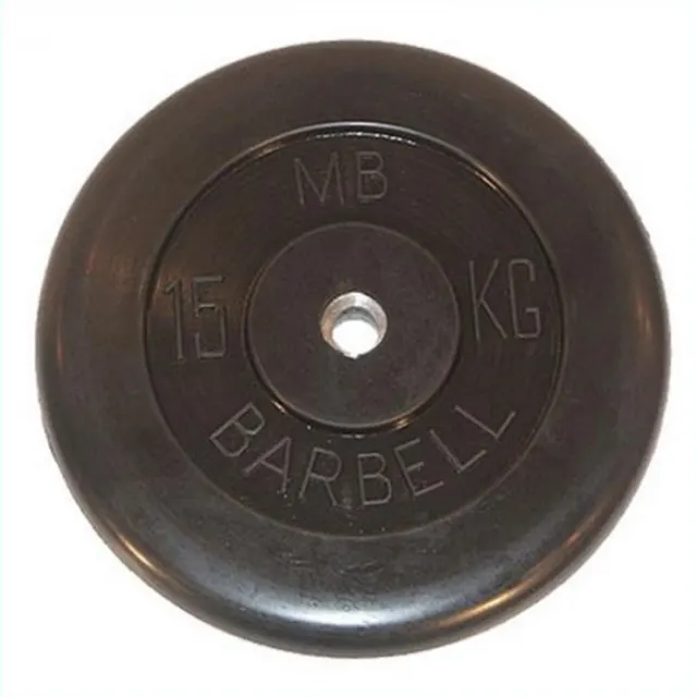 Диск обрезиненный MB Barbell d 31 мм чёрный 15,0 кг