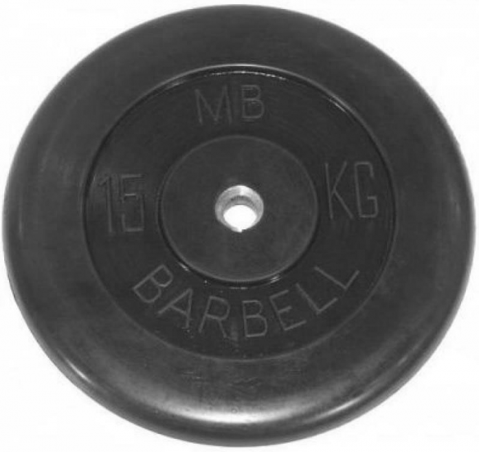 Диск обрезиненный MB Barbell d 51 мм чёрный 25,0 кг Atlet