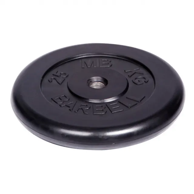 Диск обрезиненный MB Barbell 31 мм 25 кг чёрный