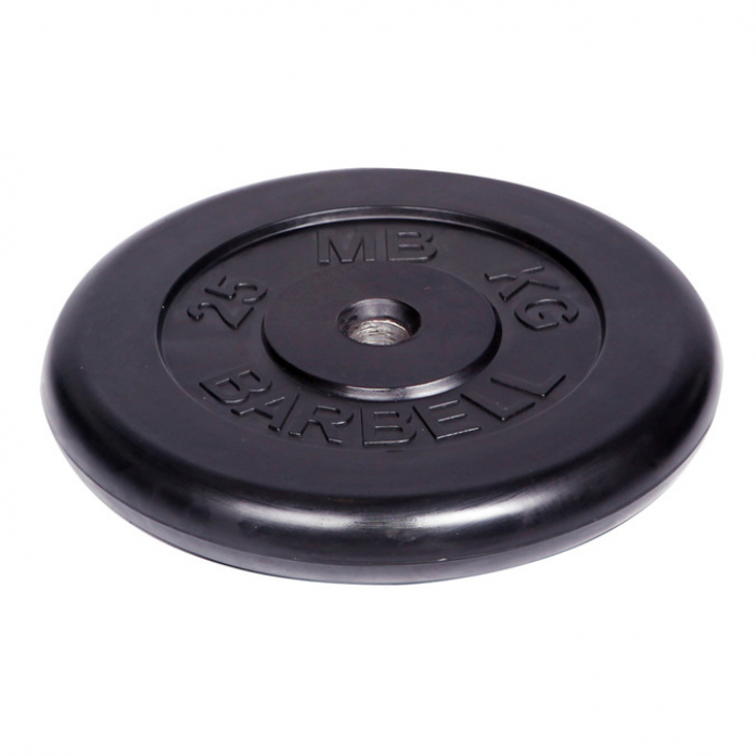 Диск обрезиненный MB Barbell 31 мм 25 кг чёрный