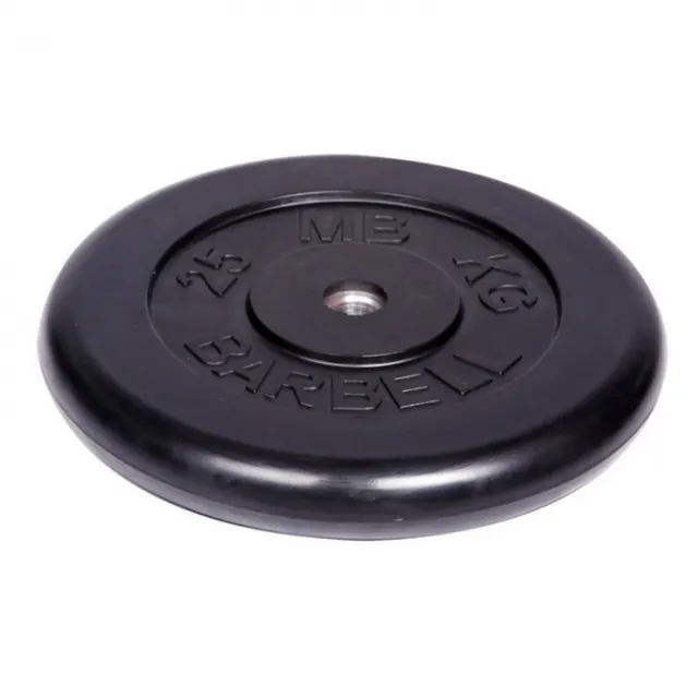 Диск обрезиненный MB Barbell d 26 мм чёрный 25,0 кг