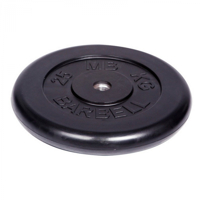 Диск обрезиненный MB Barbell d 26 мм чёрный 25,0 кг