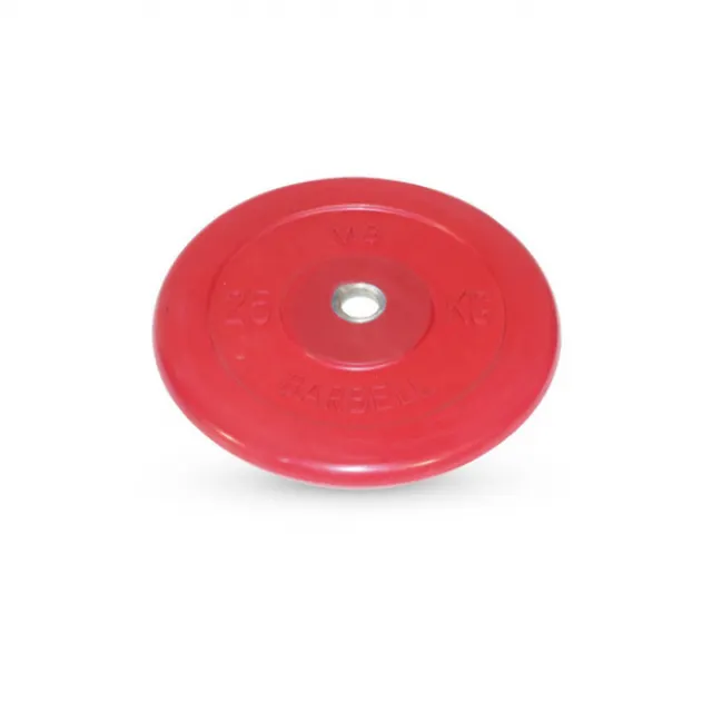 Диск обрезиненный MB Barbell d 26 мм цветной 25,0 кг (красный)