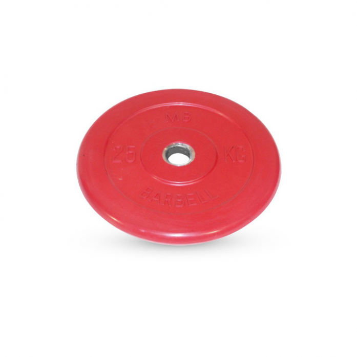 Диск обрезиненный MB Barbell d 31 мм цветной 25,0 кг (красный)