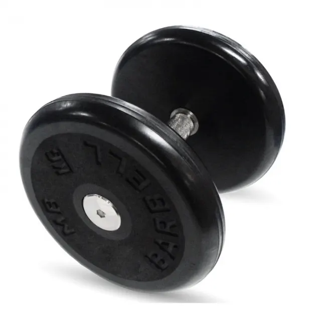 Гантель MB Barbell "классик" с вращающейся ручкой хром 9 кг