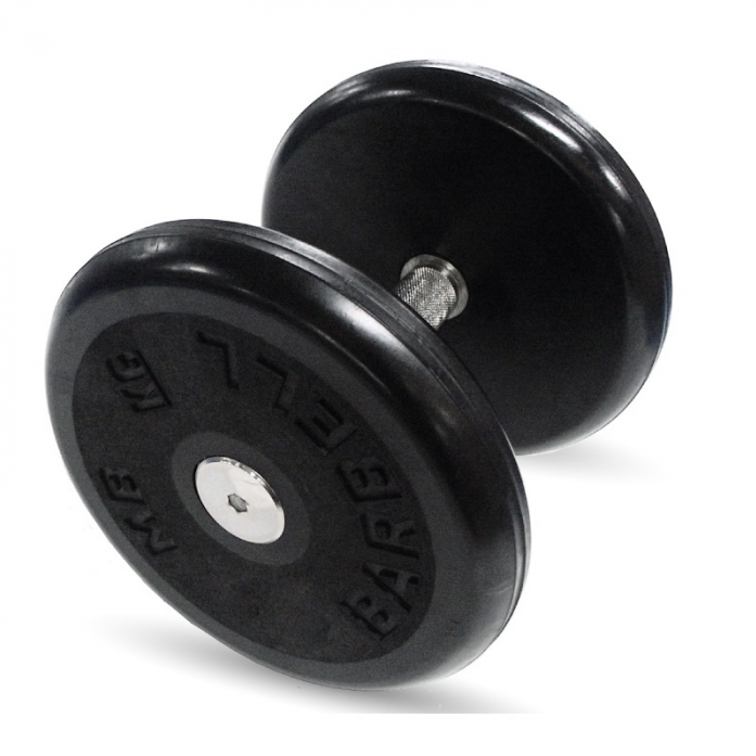 Гантель MB Barbell "классик" с вращающейся ручкой хром 9 кг