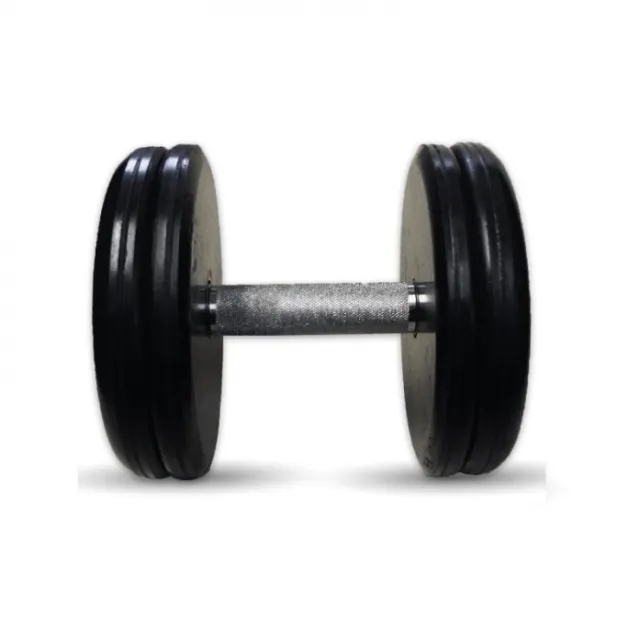 Гантель MB Barbell "классик" с вращающейся ручкой хром 23 кг