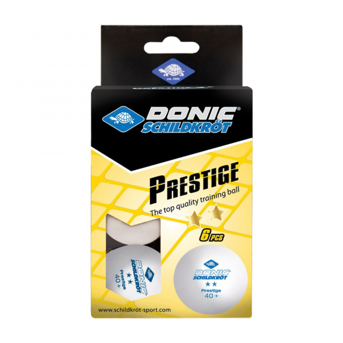 Мячики для настольного тенниса Donic PRESTIGE 2 40+, 6 шт, белый 658021