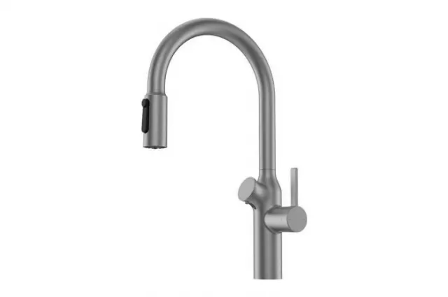 Смеситель кухонный с дозатором Oulin OL-8018 Satin
