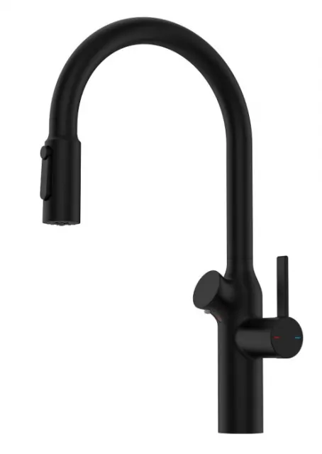 Смеситель кухонный с дозатором Oulin OL-8018 Black
