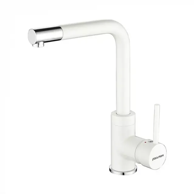 Смеситель для кухни Paulmark HONNER, белый матовый, Ho212018-WH, 