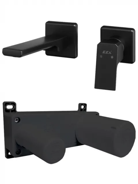 Смеситель для раковины со скрытой частью E.C.A. Tiera 102167605C1EX-KK+102166601C1EX черный матовый