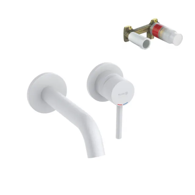 Смеситель для раковины Kludi Bozz SET 382445376S белый матовый