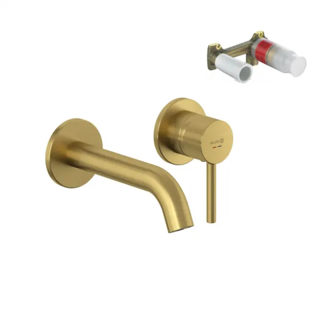 Смеситель для раковины Kludi Bozz SET 38244N076S брашированное золото