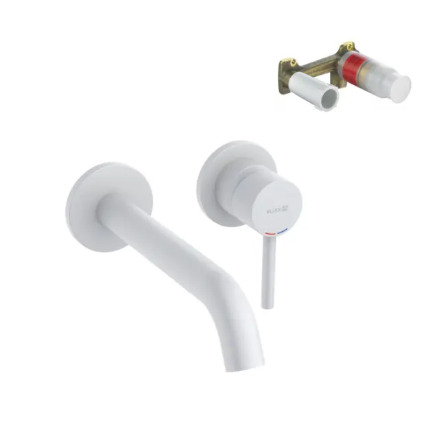 Смеситель для раковины Kludi Bozz SET 382455376S белый матовый