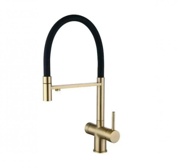 Смеситель для кухни Emar ЕС - 7024 Matt Gold