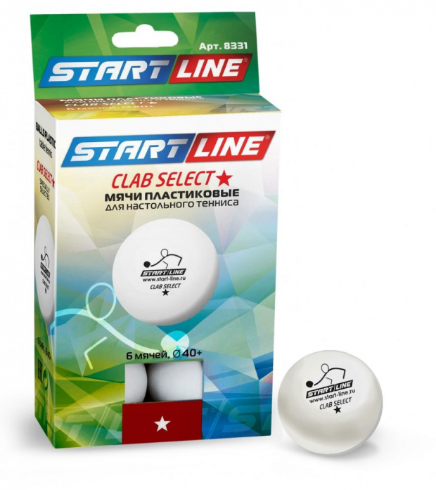 Мячи для настольного тенниса StartLine Club Select (1 звезда) 6шт 8331