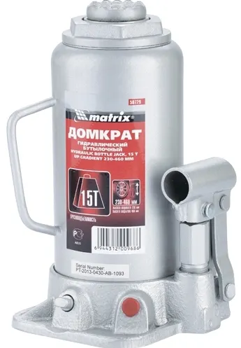 Гидравлический бутылочный домкрат Matrix MASTER 50729