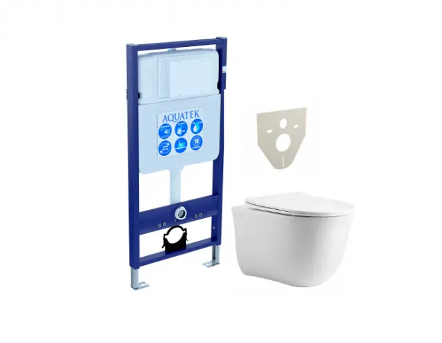 Комплект AQUATEK SET КЛАССИК cm (рама Standard INS-0000012 без клавиши и крепежа+унитаз Классик AQ1112-00 с сиденьем)